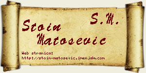 Stoin Matošević vizit kartica
